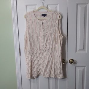 LANE BRYANT beige with rose gold/pink shiny stripes sleeveless plus size 26